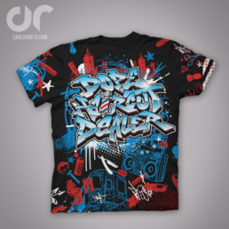 dope hair cut dealer T-shirt design Carlos Nieto Graffiti Art Apparel